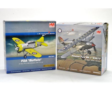 Hobby Master Diecast Model Aircraft comprising 2 boxed issues including 1/48 No. HA8004 Hawker Fury plus No. HA7005 F2A Buffa