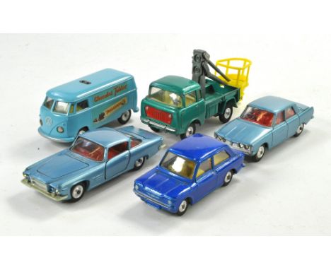 A small group of well preserved Corgi vintage diecast including Volkswagen Van, FC Jeep, Ghia, Rover 2000 and Hillman Imp. Ve