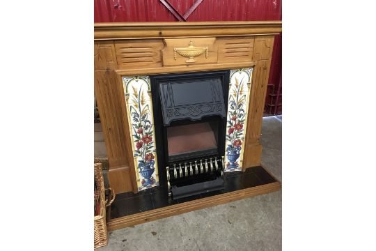 A Reproduction Pine Fireplace The Surround With Fluted Pillars