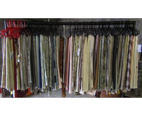 Rail of woven designs fabric mainly Ashley Wild and Prestigious Textiles - each piece between 1-3metres - (RAIL NOT INCLUDED 