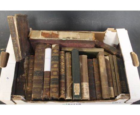 A BOX OF ANTIQUARIAN POETRY BOOKS to include John Gay - 'Poems on Several Occasions, Volume the first, printed for H. Lintot 