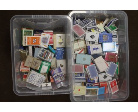 A COLLECTION OF APPROXIMATELY NINETY VARIOUS PACKS OF PLAYING CARDS, many unopened and relating to tobacco and alcohol brands