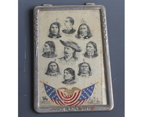 AMERICANA INTEREST, A BUFFALO BILL PORTRAIT IN SILK, showing him surrounded by various members of his show, including Little 
