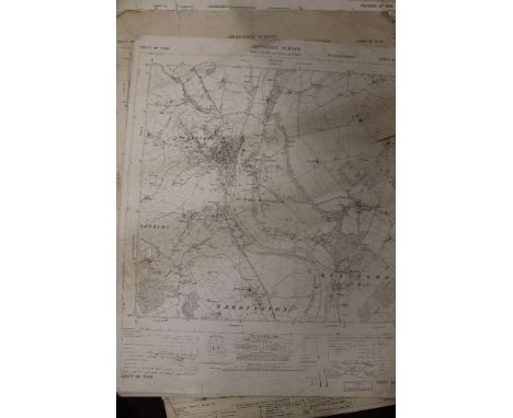 A COLLECTION OF THIRTEEN EARLY 20TH CENTURY ORDNANCE SURVEY MAPS, mainly of Staffordshire, Wolverhampton and the surrounding 