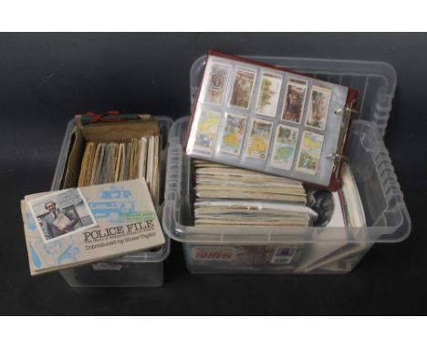 A COLLECTION OF VINTAGE CIGARETTE AND TEA CARDS, contained in various albums, the cigarette card collections by John Player &