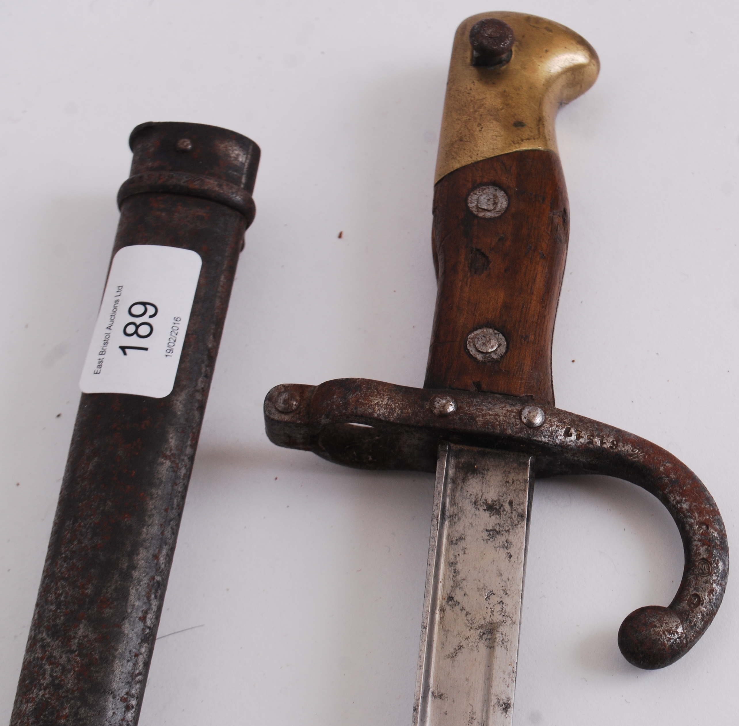 A French Model 1876 ' Gras ' Sword Marked to top of blade Mre