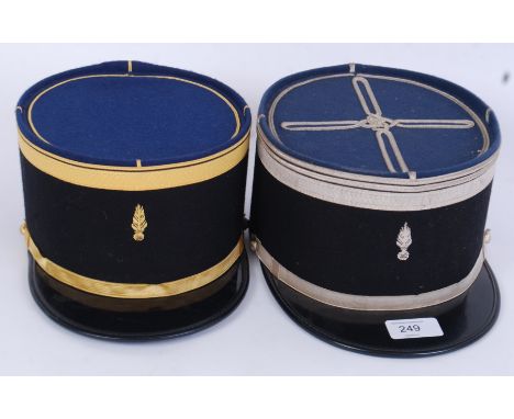 Two vintage French Police / military Kepis / hats. Each with peak to front and badge to top centre. Marked inside Denlau Piqu