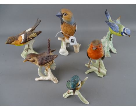 Six Goebel porcelain bird figurines