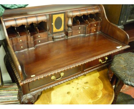 Reproduction mahogany Chippendale style writing desk