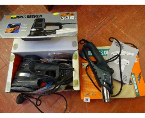 Black & Decker orbital sander and a Black & Decker heatgun E/T