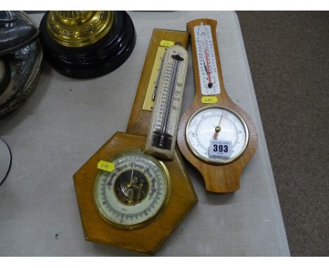 Three various vintage wall barometers
