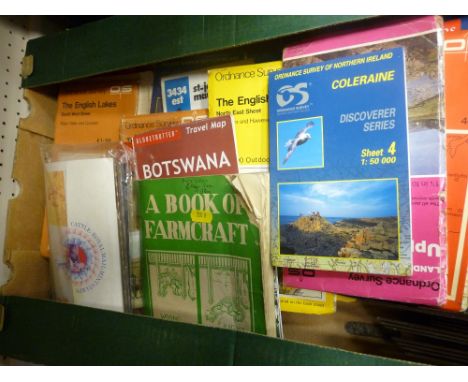 Box of Ordnance Survey and other mixed maps