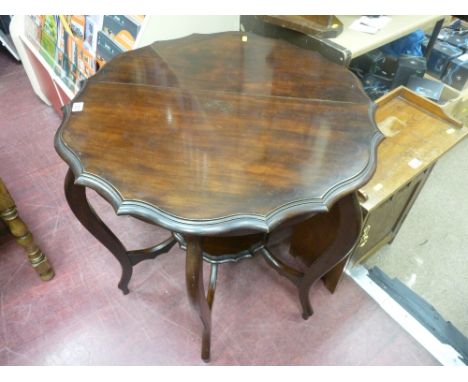 Mahogany occasional table with under shelf