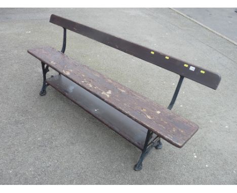 Vintage wood and cast iron bench