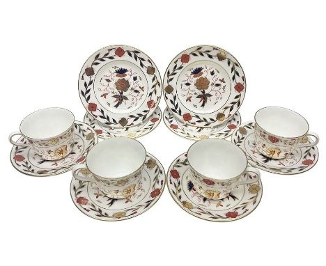 Royal Crown Derby Asian Rose pattern, tea set for four, comprising teacups, saucers and dessert plates (12)