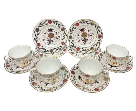 Royal Crown Derby Asian Rose pattern, tea set for four, comprising teacups, saucers and dessert plates (12)