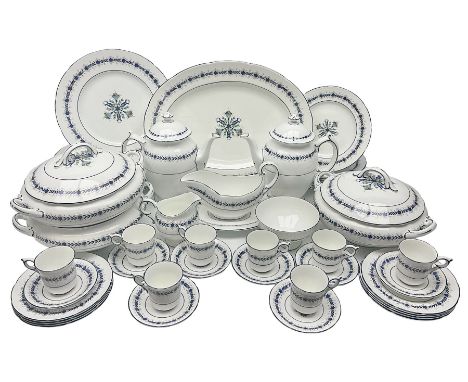 Coalport Lucerne coffee and dinner service for eight, to include dinner plates, side plates, dessert plates, coffee cans and 