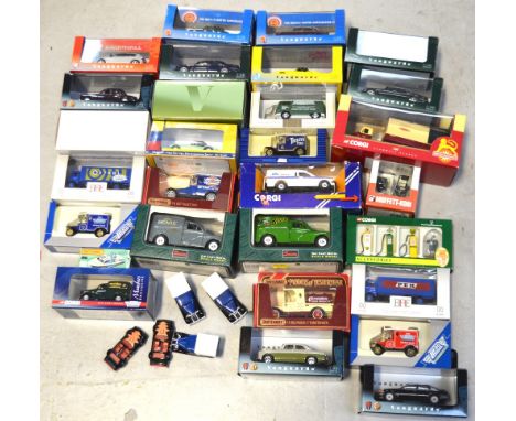 A collection of boxed and unboxed diecast model vehicles to include Vanguards 1:43 scale, Matchbox and Corgi examples etc.