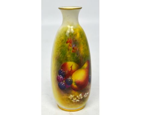 Royal Worcester; a vase painted with fruits by Edward Townsend no.2491, height 14cm, date code 1928.   CONDITION REPORT  Stro