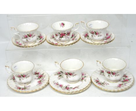 A Royal Albert 'Lavender Rose' six setting tea service (18).