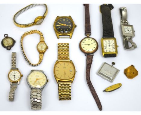 Omega; a gentlemen's De Ville Quartz yellow metal wristwatch and a small quantity of ladies' and gentlemen's wristwatches to 