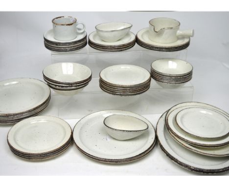 A quantity of Midwinter 'Stonehenge' dinnerware to include dinner plates, side plates, cups, saucers, soup bowl, bowls etc.