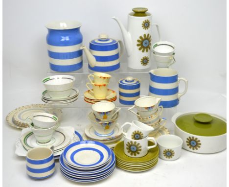 A quantity of ceramics to include T G Green Cornishware, a J & G Meakin tea service and a quantity of Art Deco and Art Deco s