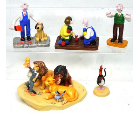 Four first edition Coalport figures and figure groups from the Wallace and Gromit series, 'Wool Shop Encounter' from A Close 