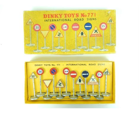 A Dinky Toys set No. 771 International Road Signs with manual and original box. 