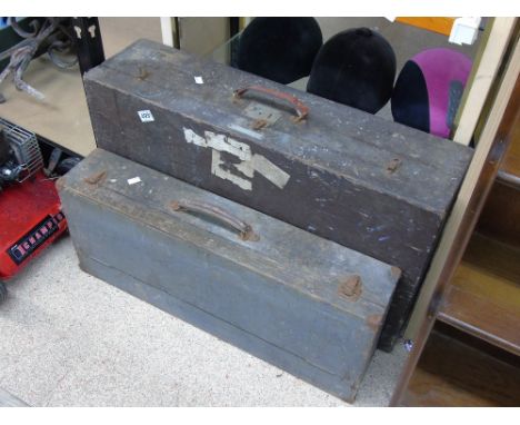 PAIR OF VINTAGE JOINERS TOOL BOXES & CONTENTS