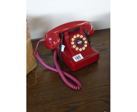 RED, PUSH BUTTON TELEPHONE