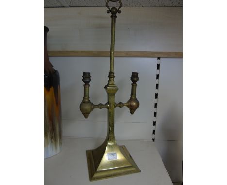 BRASS 2 BRANCH TABLE LAMP 60CMS