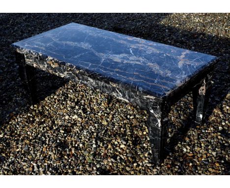 A Portoro marble table,  20th century, with carved legs 135cm long 65cm deep  Condition ReportCurrently crated and packed. Cr