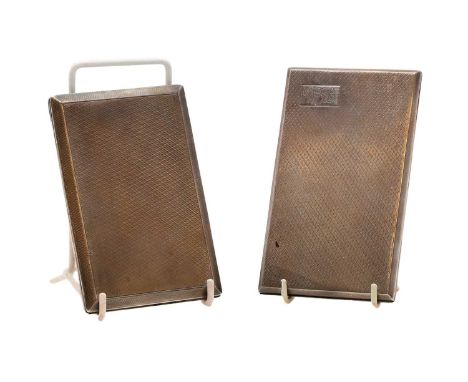 Two silver card cases, the first by W T Toghill &amp; Co., Birmingham 1930,the second by Barker Brothers Silver Ltd., Birming