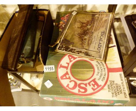 Two Escalado games and a bakelite cribbage board