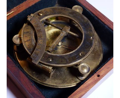 Brass boxed compass marked Stewart London