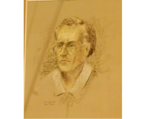 ALAN COYNE PASTEL. Alan Coyne, head of Manchester University art department,  pastel on paper of Gustav Mahler