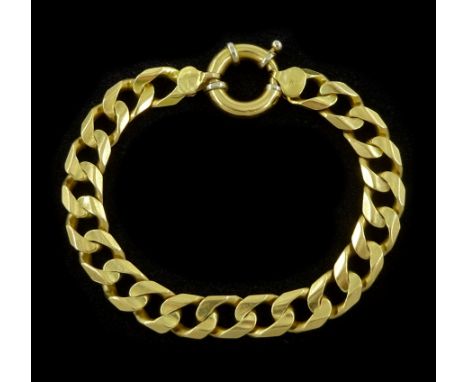 18ct gold flattened curb link bracelet, with barrel clasp, stamped 750Condition Report:Approx 50.45gm, tested 18ct, length = 