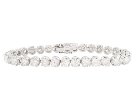 18ct white gold round brilliant cut diamond bracelet, hallmarked, total diamond weight approx 16.15 caratCondition Report:App