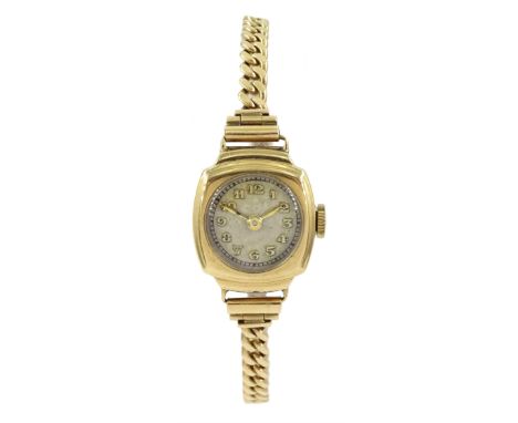 Early 20th century 9ct gold ladies manual wind wristwatch, on 9ct gold braceletCondition Report:Approx 7.9gm (excluding movem