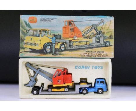 Boxed Corgi Major Gift Set No 27 Machinery Carrier with Bedford Tractor Unit and Priestman Cub Shovel diecast model, paint ch