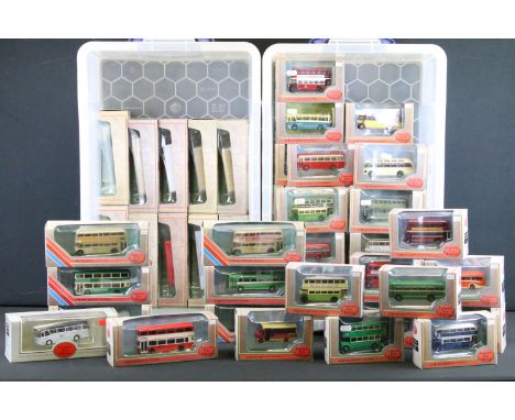 54 Boxed EFE Exclusive First Editions diecast model buses, excellent condition with small ref stickers to box 