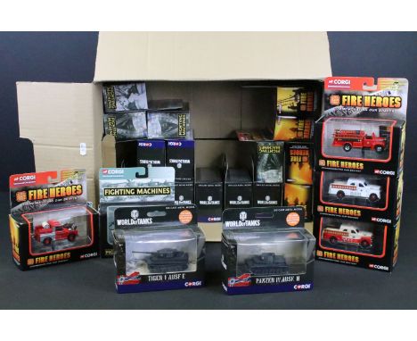 Collection of 22 boxed Corgi diecast models to include 9 x World Of Tanks diecast models to include M48 Patton, Tiger 1 Ausf 