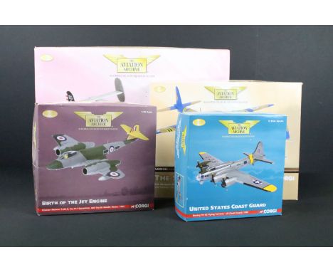 Collection of four boxed Corgi Aviation Archive diecast models to include 1:72 scale AA34006 War In The Pacific Collection B-