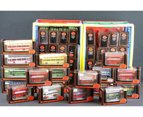 50 Boxed EFE Exclusive First Editions diecast model buses, excellent condition with small ref stickers to box 