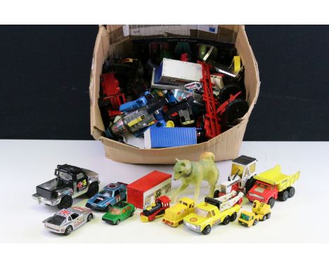 Collection of various diecast models to include examples from Matchbox Super Kings, Corgi, Dinky, Play Jour, Lesney, etc, plu