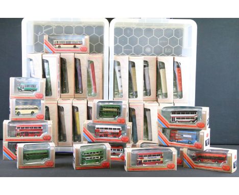 50 Boxed EFE Exclusive First Editions diecast model buses, excellent condition with small ref stickers to boxes&nbsp;