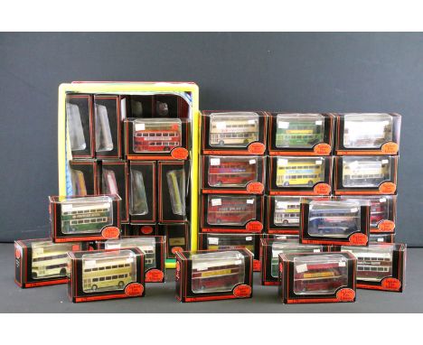 40 Boxed EFE Exclusive First Editions diecast model buses, excellent condition with small ref stickers to box 