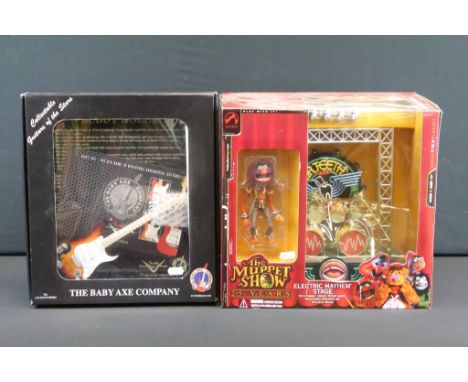 Boxed Palisades ' The Muppet Show 25 Years ' Electric Mayhem Stage set (contents ex, box shows tear to front), plus a boxed T