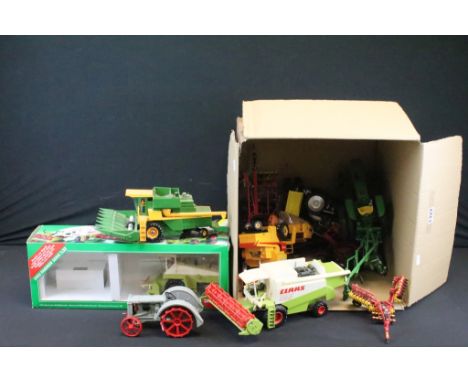 Collection of various boxed and unboxed tractor and other farming related diecast models to include Siku 4150, other Siku mod